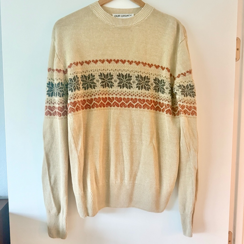 Our Legacy BASE ROUNDNECK Snow Fairisle Hemp - Picture 7 of 9